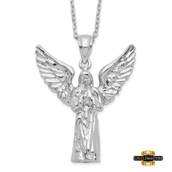 Sterling Silver Angel Ash Holder 18In Necklace