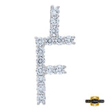 Sterling Silver Cubic-Zirconia Initial F Pendant