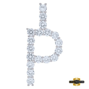 Sterling Silver Cubic-Zirconia Initial P Pendant