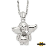 Sterling Silver Cz February Birthstone Angel Ash Holder 18In Necklace