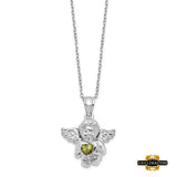 Sterling Silver Cz January Birthstone Angel Ash Holder 18In Necklace August