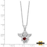 Sterling Silver Cz January Birthstone Angel Ash Holder 18In Necklace Jenenuary