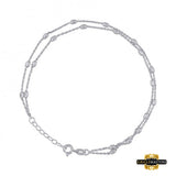 Sterling Silver Double Beaded Anklet