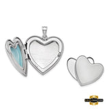 Sterling Silver Rhod-Pl Guardian Angel Ash Holder Heart Locket Necklace