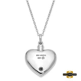 Sterling Silver Rhodium-Plated And Antiqued Mother Of An Angel Heart Ash Holder 18 Inch Necklace