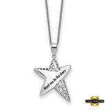 Sterling Silver Rhodium-Plated Antiqued Meet Me In The Stars 18In Necklace