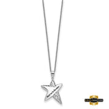Sterling Silver Rhodium-Plated Antiqued Meet Me In The Stars 18In Necklace