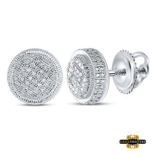 Sterling Silver Round Diamond Disk Circle Earrings 1/10 Cttw

Style Code Seww1486/w White