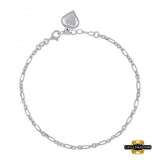Sterling Silver Single Heart Charm Anklet