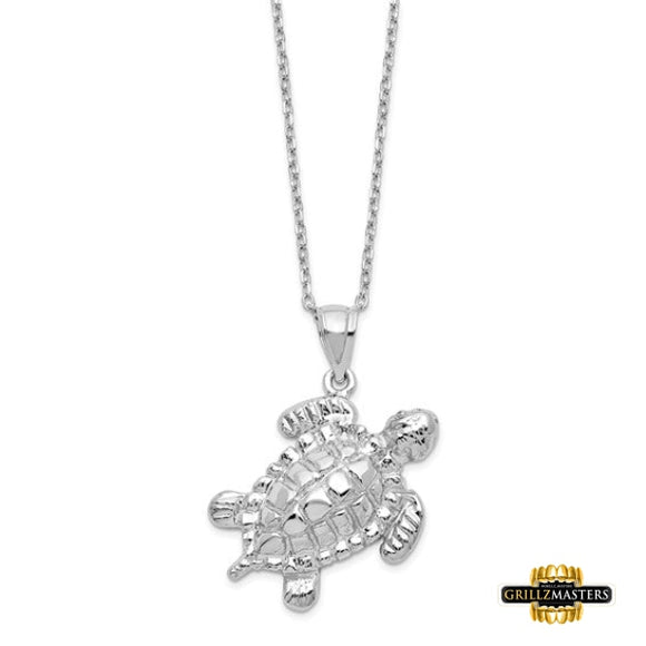 Sterling Silver Turtle Ash Holder 18In Necklace