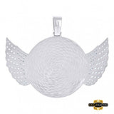Sterling Silver With Cubic-Zirconia Picture Pendant Wings